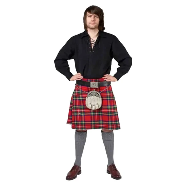 black casual kilt set