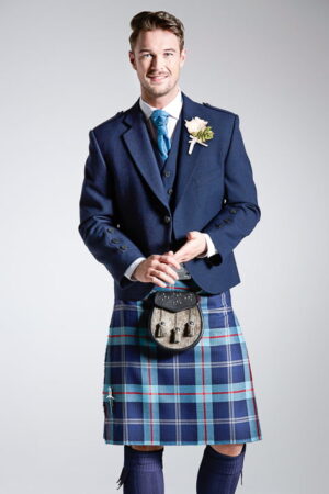 Blue Tweed Argyll Kilt Outfit