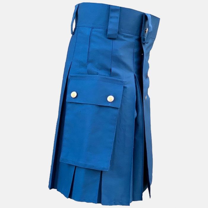 Blue Utility Kilt for Men 2 Blue Utility Kilt for Men - Image 2