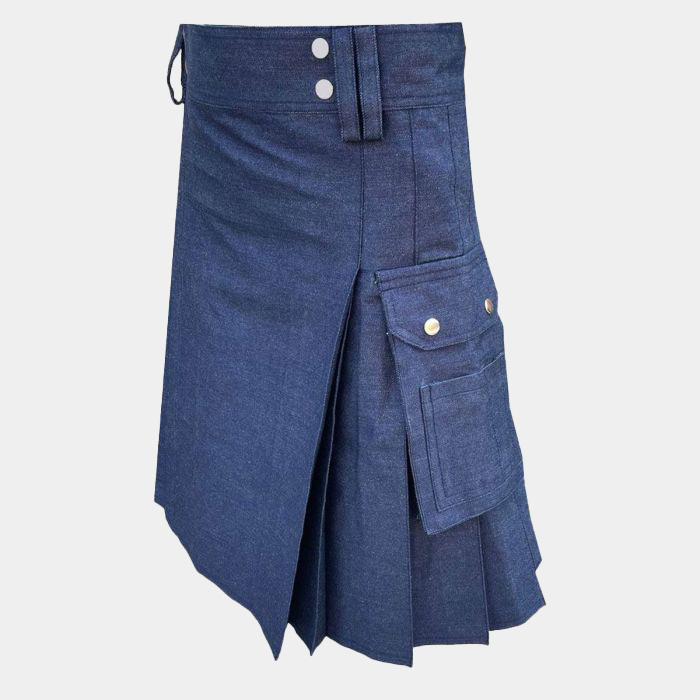 Classic Blue Denim Kilt for Men 1 Classic Blue Denim Kilt for Men