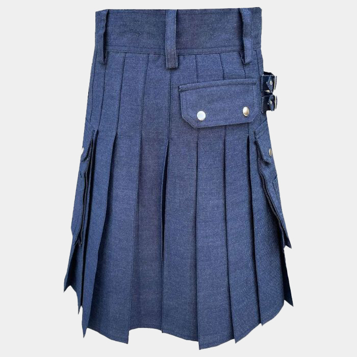 Classic Blue Denim Kilt for Men 2 Classic Blue Denim Kilt for Men - Image 2