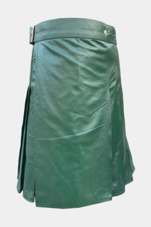 Classic Green Leather Kilt for Men
