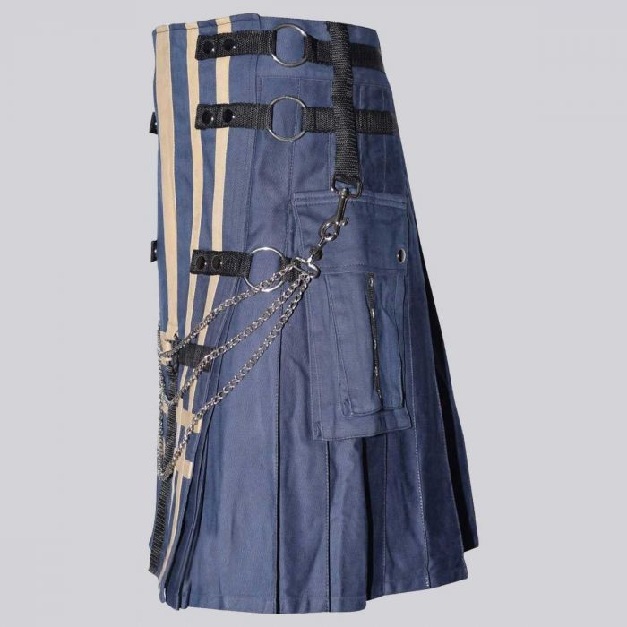 Stylish Utility Kilt With Chains for Men 1 Fashion Utility Kilt With Chains