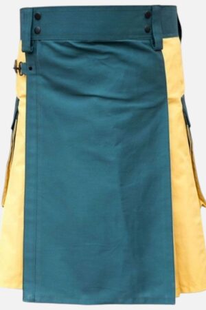 Green & Yellow Hybrid kilt for Men