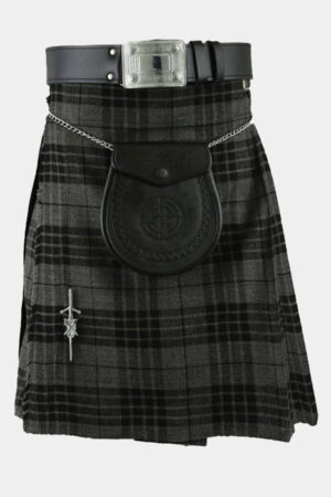 Grey Watch Tartan Scottish Traditional 8 Yards Kilt for Men