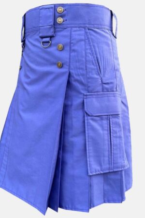 Slash Blue Pocket Utility Kilt for Men