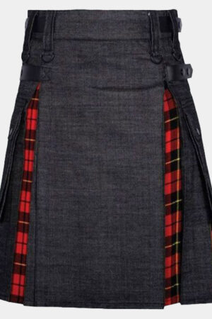 Slim Fit and Straight Denim Kilt for Men