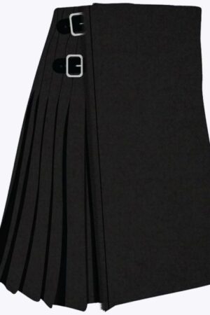 Solid Black Modern Tartan Kilt for Men