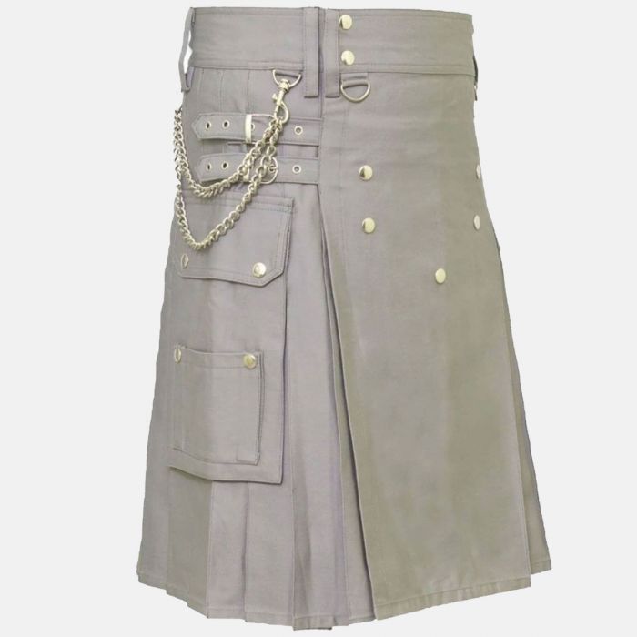 Common Grey Utility Kilt for Men 1 Common Grey Utility Kilt for Men