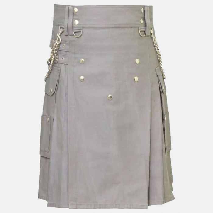 Common Grey Utility Kilt for Men 2 Common Grey Utility Kilt for Men
