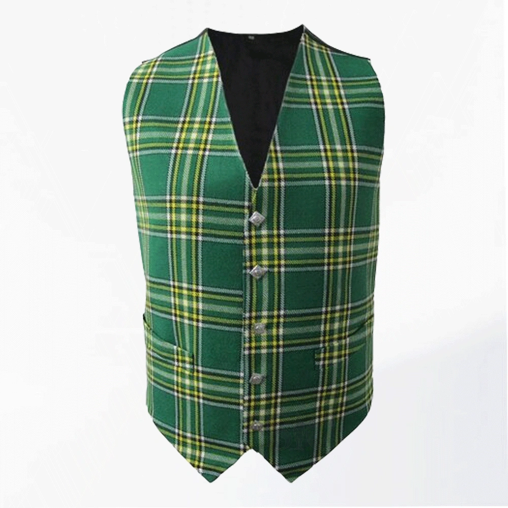 Irish National Tartan Waistcoat for Men 1 Irish National Tartan Waistcoat for Men